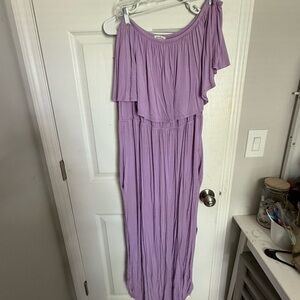 Chic Soul By The Boardwalk Maxi Dress Lilac Off the Shoulder Dress